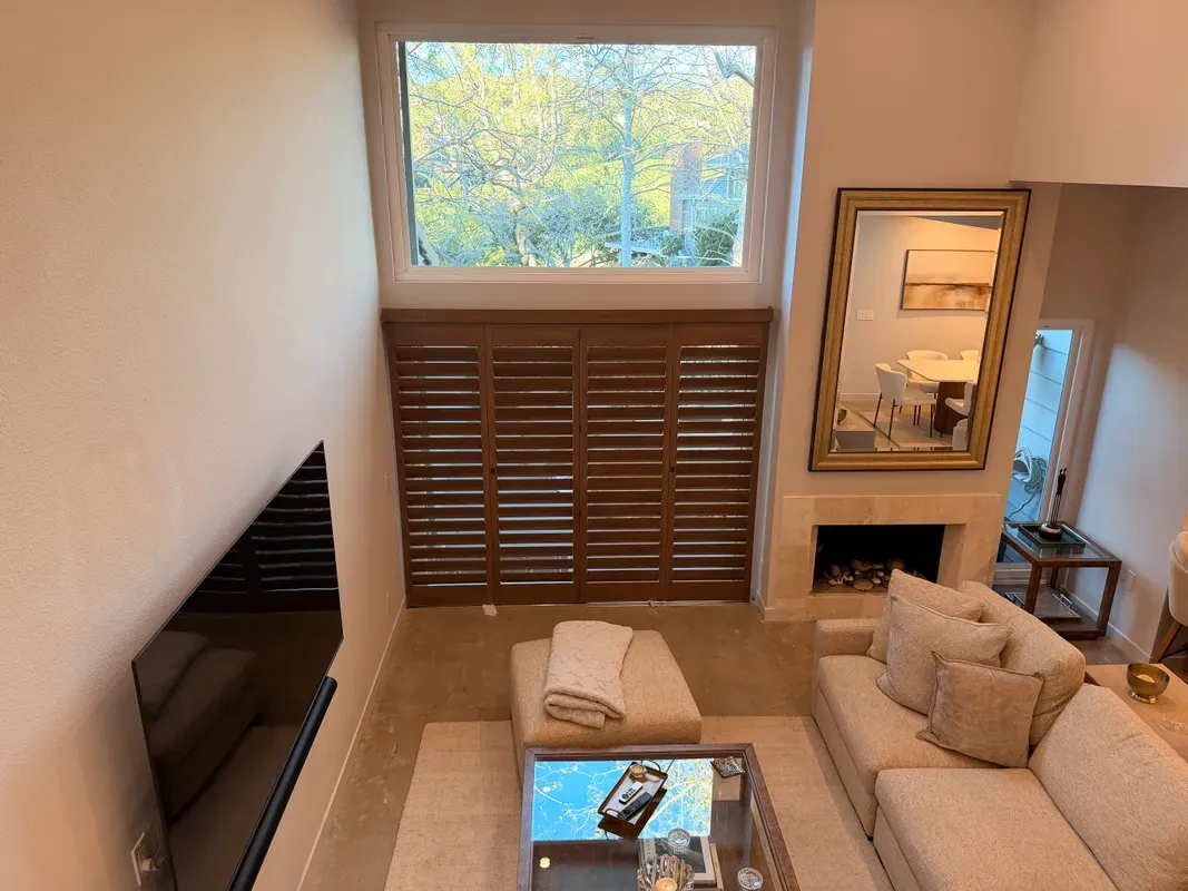 Custom shutters installation in Calabasas - Calabasas – Grand Living Room Shutters
