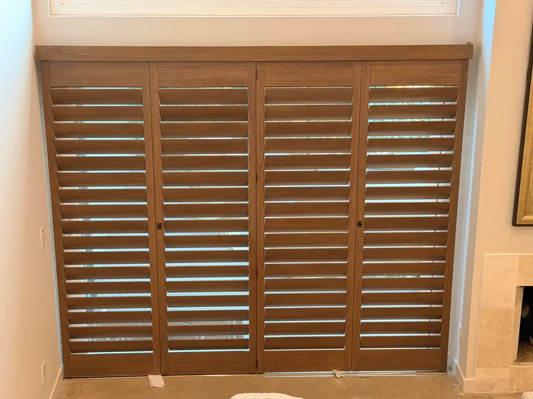 Custom shutters installation in Hidden Hills - Hidden Hills – Sliding Door Shutters
